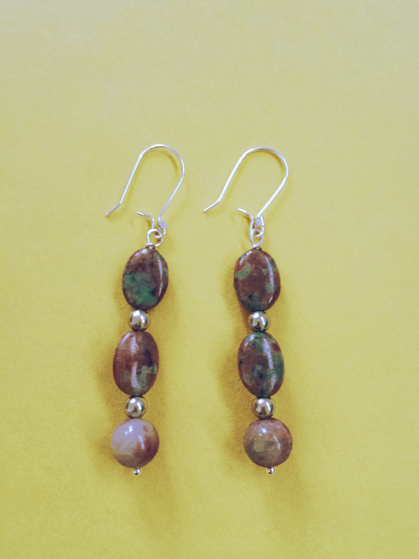 Pink & Green Jasper Earrings - Blissful Expression